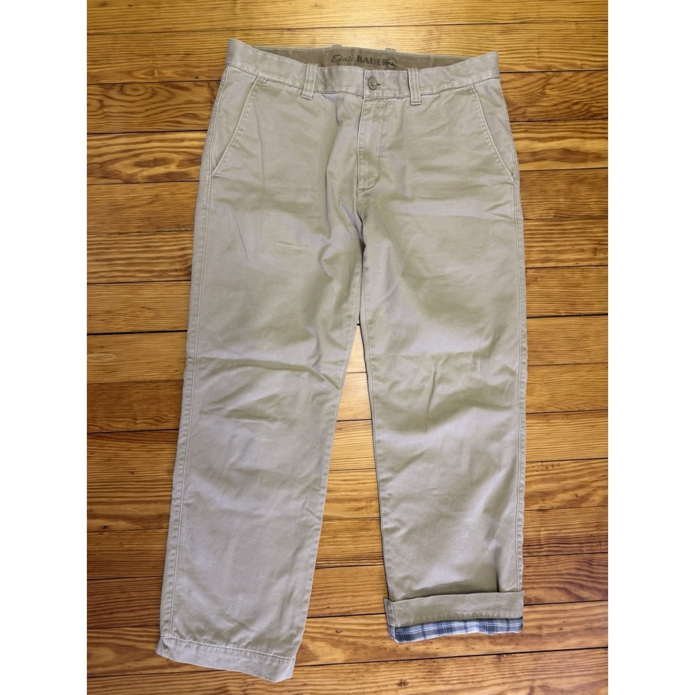 Eddie Bauer Legend Wash Flannel Lined Khaki Chino Pants Men's 34x32 4886